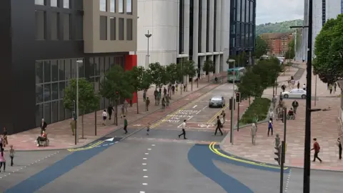 Cardiff Council This is how Wood Street in the centre of Cardiff could look