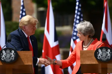 AFP President Trump and Prime Minister Theresa May hold a joint press conference at Chequers