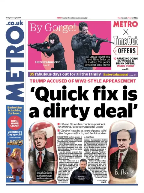 The Metro front page