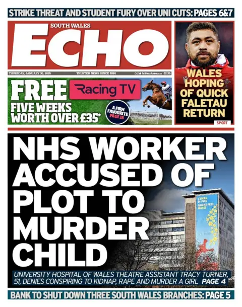 South Wales Echo From page of the South Wales Echo