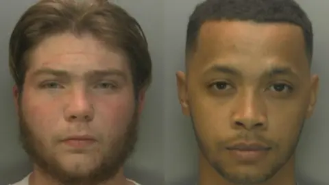 Police mug shots of Louis Cummings and Harvey Constable-Eliba.
