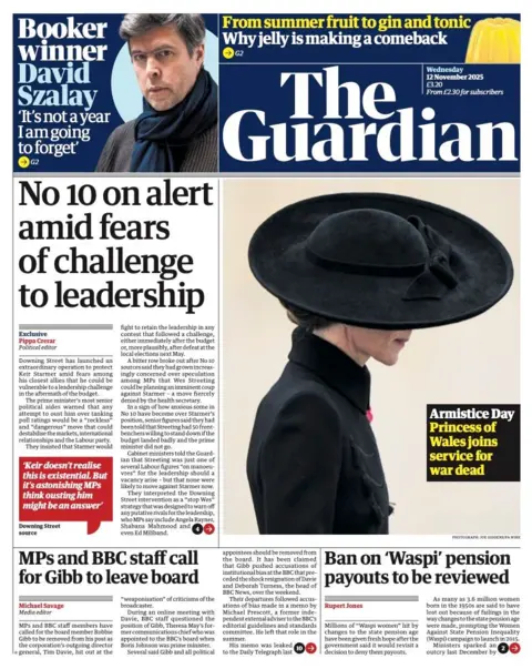  "No 10 on alert amid fears of challenge to leadership".