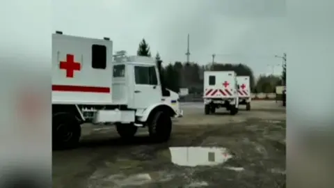 BBC Ambulances arriving in Lviv