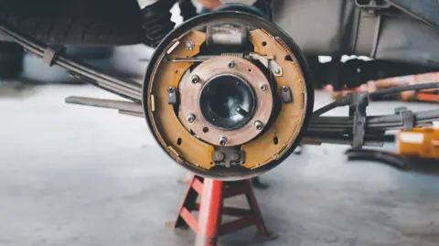 Getty Images A drum brake mechanism