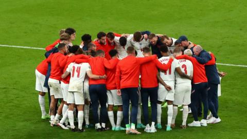 England squad huddle at Euros