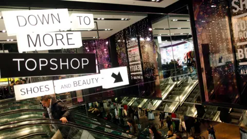 Getty Images The interior of a Topshop store