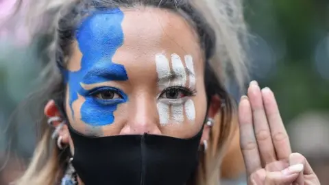 Pro-democracy protester in Thailand