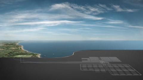 Artist's impression of the site overlooking the coast