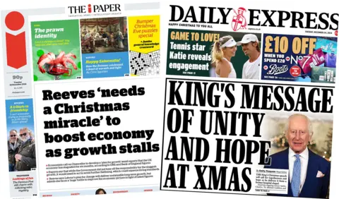 Front pages of the i and Daily Express 