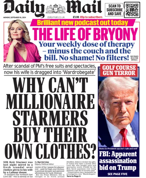 Portada del Daily Mail. Titular: ¿Por qué las estrellas multimillonarias no pueden comprar su propia ropa?