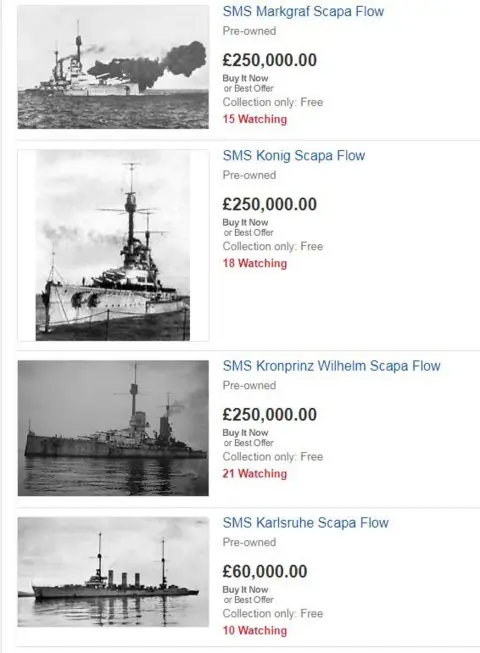 Ebay Ebay listing for four battleships