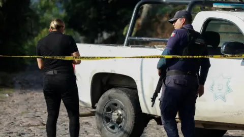 Reuters Police officers near the scene of where Luis Martín Sánchez's body was found