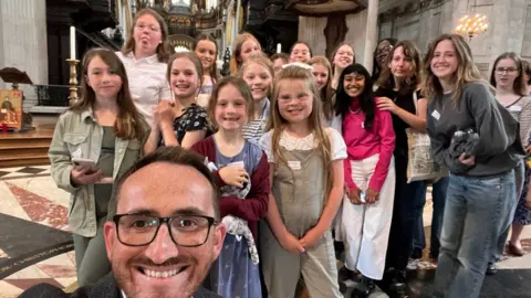 St Mary-le-Tower Tom Mumford with the choir