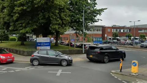 Cars entering York Hospital