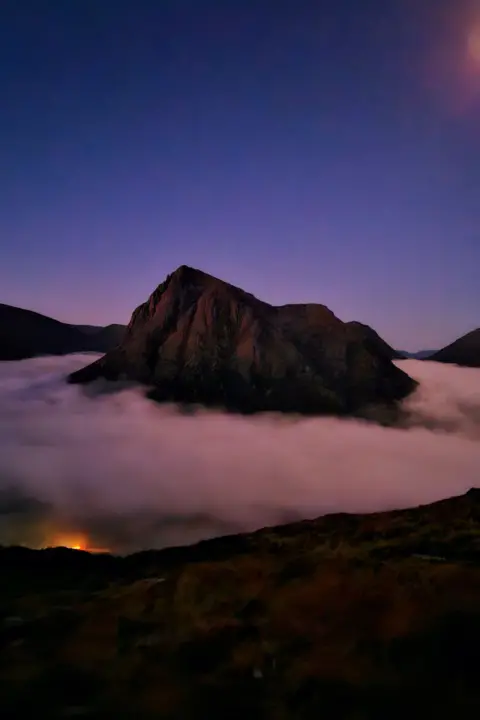 Donald Maclellan Buachaille Etive Mor with purple sky