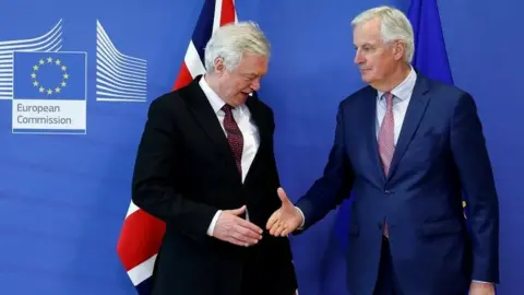 Reuters David Davis and Michel Barnier