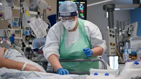 Getty Images Covid patient undergoing treatment