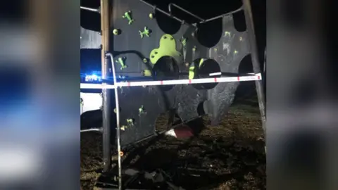 Cambs Fire and Rescue Burnt play equipment