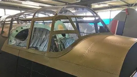 The exterior of the Lancaster simulator at the RAF museum in Manston