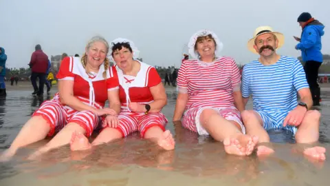 Wales News Service Barry New Year's Day swim