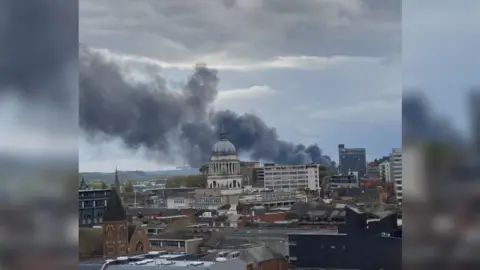 Becca Stevens Scrapyard fire from across Nottingham