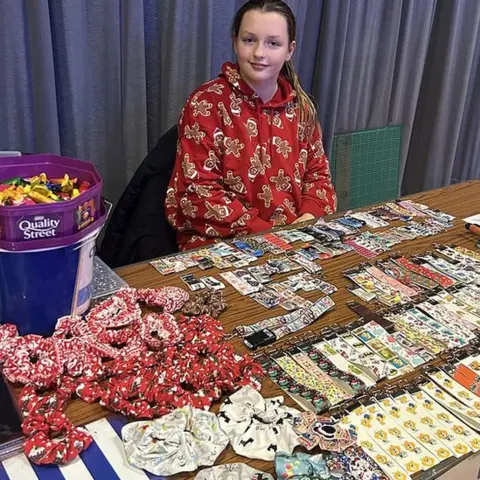 Family handout Leah with some of the items she made