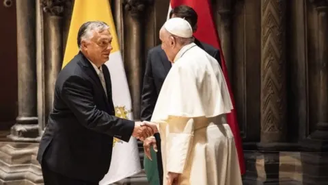 EPA Victor Orban meets Pope Francis