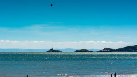 Richard Moult A Typhoon over the Mumbles head during Swansea Airshow