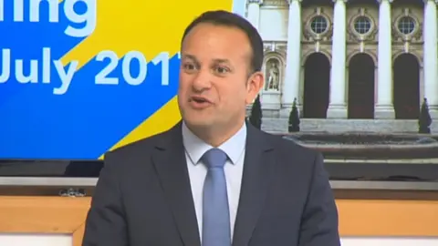 BBC Leo Varadkar at a European Council meeting in Brussels.