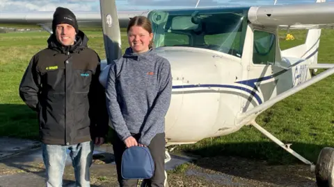 Club Virage Flying instructor Paul Young and pilot Holly Rowley-White