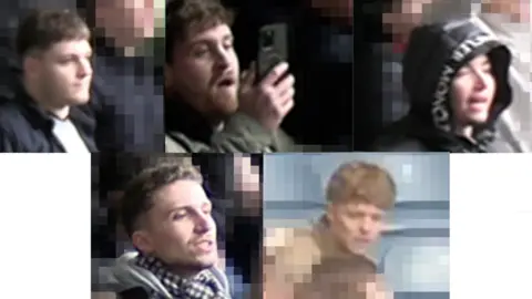 Hampshire Constabulary Composite image, CCTV pictures of five men in a grid