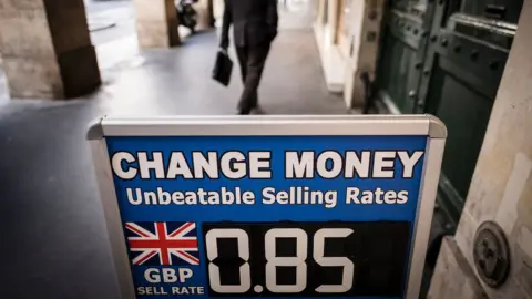 Getty Images Bureau de change sign in France