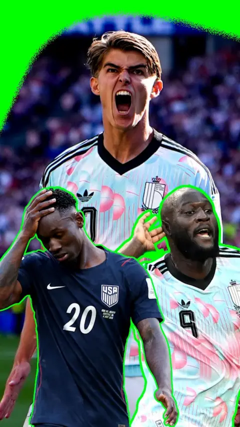 Charles De Ketelaere, Folarin Balogun and Romelu Lukaku