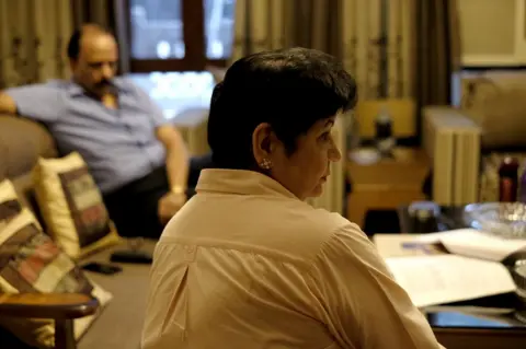 Mansi Thapliyal Shekhar and Neelam at their house.