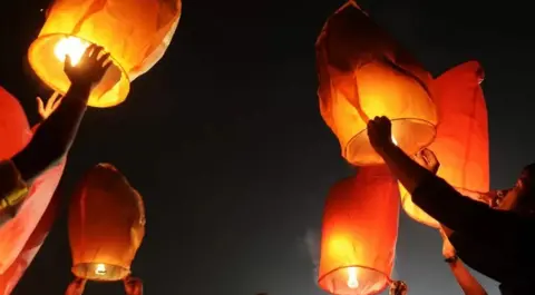 Getty Images Sky lanterns