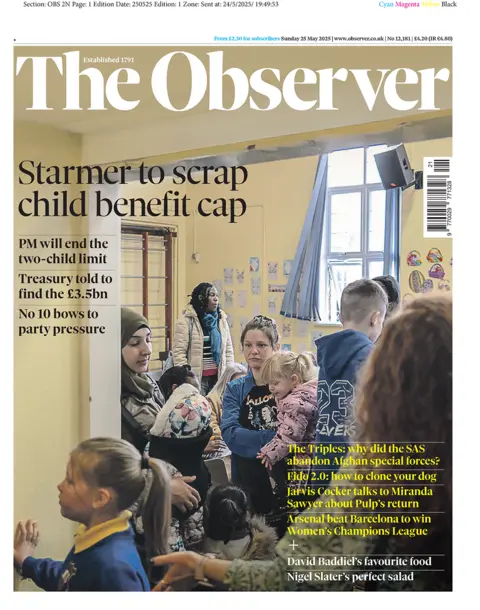  "Starmer to scrap child benefit cap".