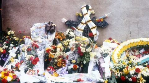 Floral tributes at Valley Parade