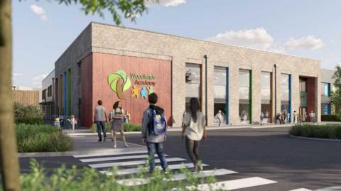 Artist's impression of new Woodlands Academy building