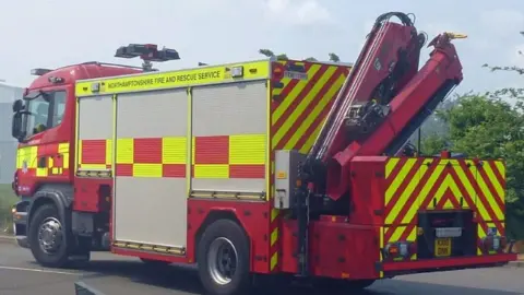 Northants Fire and Rescue Northamptonshire fire engine.