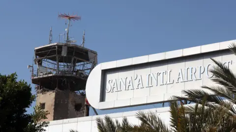 EPA sanaa international airport. The sign is seen at the top of the building