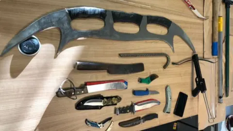 Widnes Police Knives haul