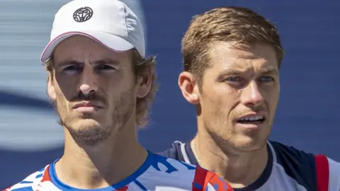 Wesley Koolhof and Neal Skupski in action at the US Open