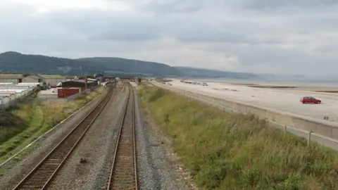 Geograph/Jonathan Wilkins rail line at Pensarn