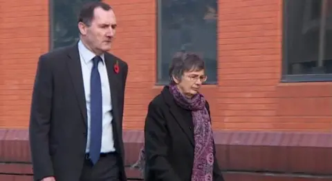 BBC Eileen Coull arriving at Leicester Crown Court