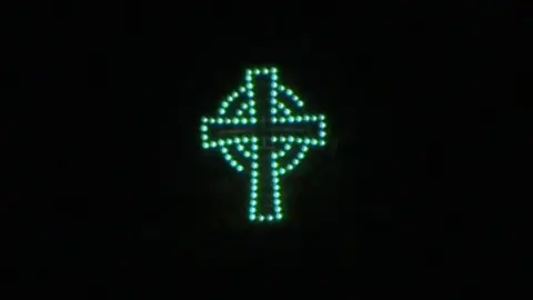 Cross shape in lights