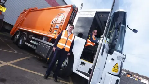 Middlesbrough Council Middlesbrough mayor Chris Cooke and Councillor Peter Gavigan with one of the new vehicles