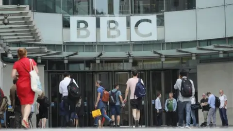 Getty Images People outside Broadcasting House