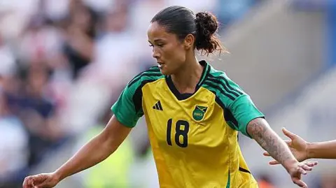 Natasha Thomas in action for Jamaica