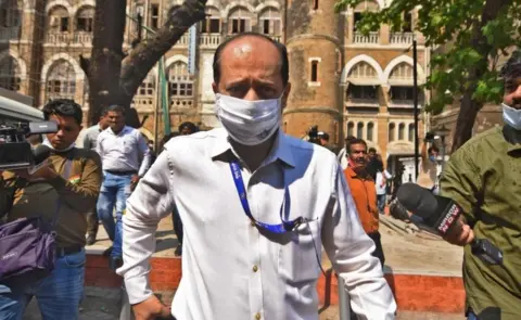 Reuters Sachin Vaze, a senior police officer, is seen outside Police Commissioner"s office in Mumbai, India, March 10, 2021.