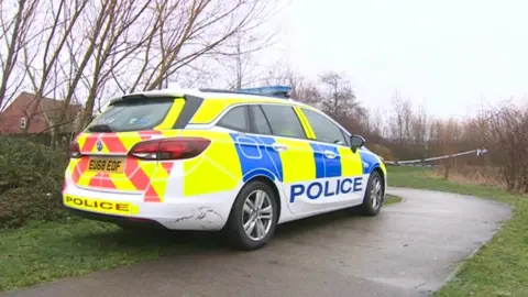 A police cordon in St Neots